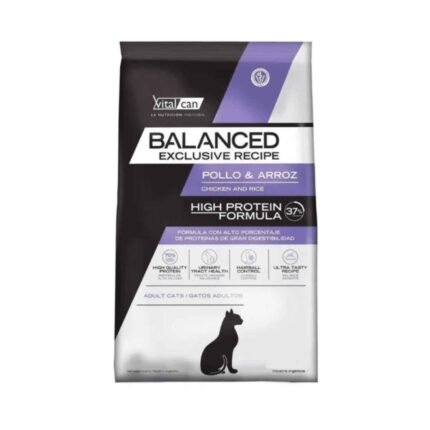 Vitalcan Balanced Gato Adulto Exclusive Recipe Pollo y Arroz x 9 Kg