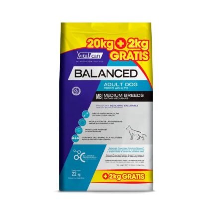 Vitalcan Balanced Adulto Raza Mediana X 20 Kg + 2 Kg Gratis