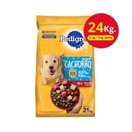 Pedigree Perro Cachorro Carne y Pollo x 21 + 3 Kg con Kg Gratis!